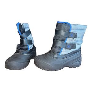 Wonder Nation Boys Classic Gray Black Winter Snow Boots Shoes 2M EUC